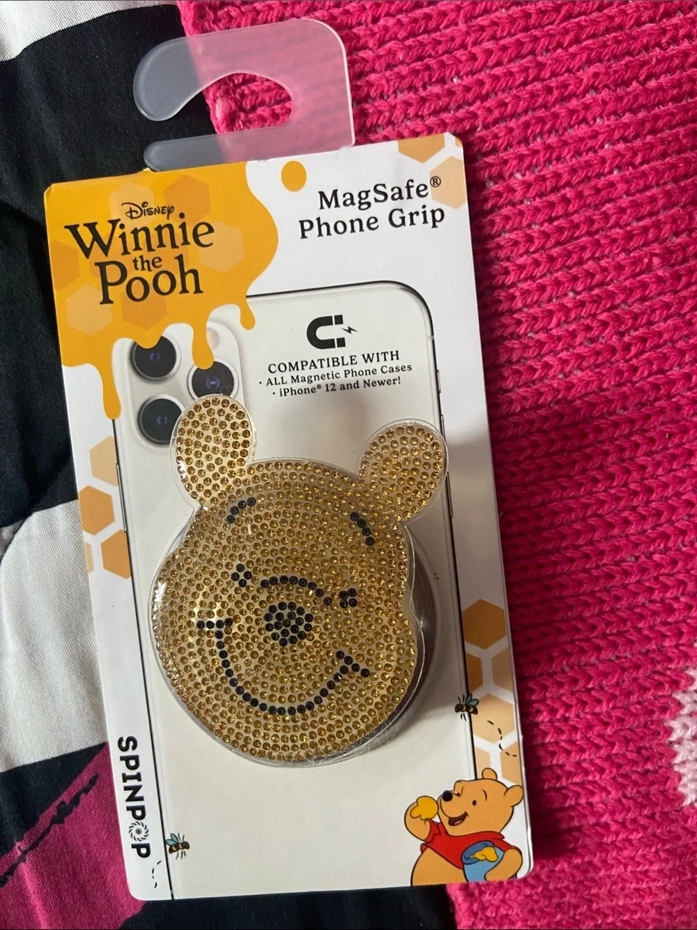 Disney Winnie the Pooh Gold Crystal MagSafe Phone Grip
